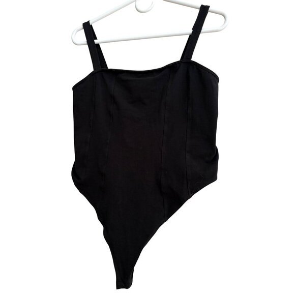 H&M Sleeveless Ribbed Thong Bodysuit in Black Size Medium - Picture 3 of 7